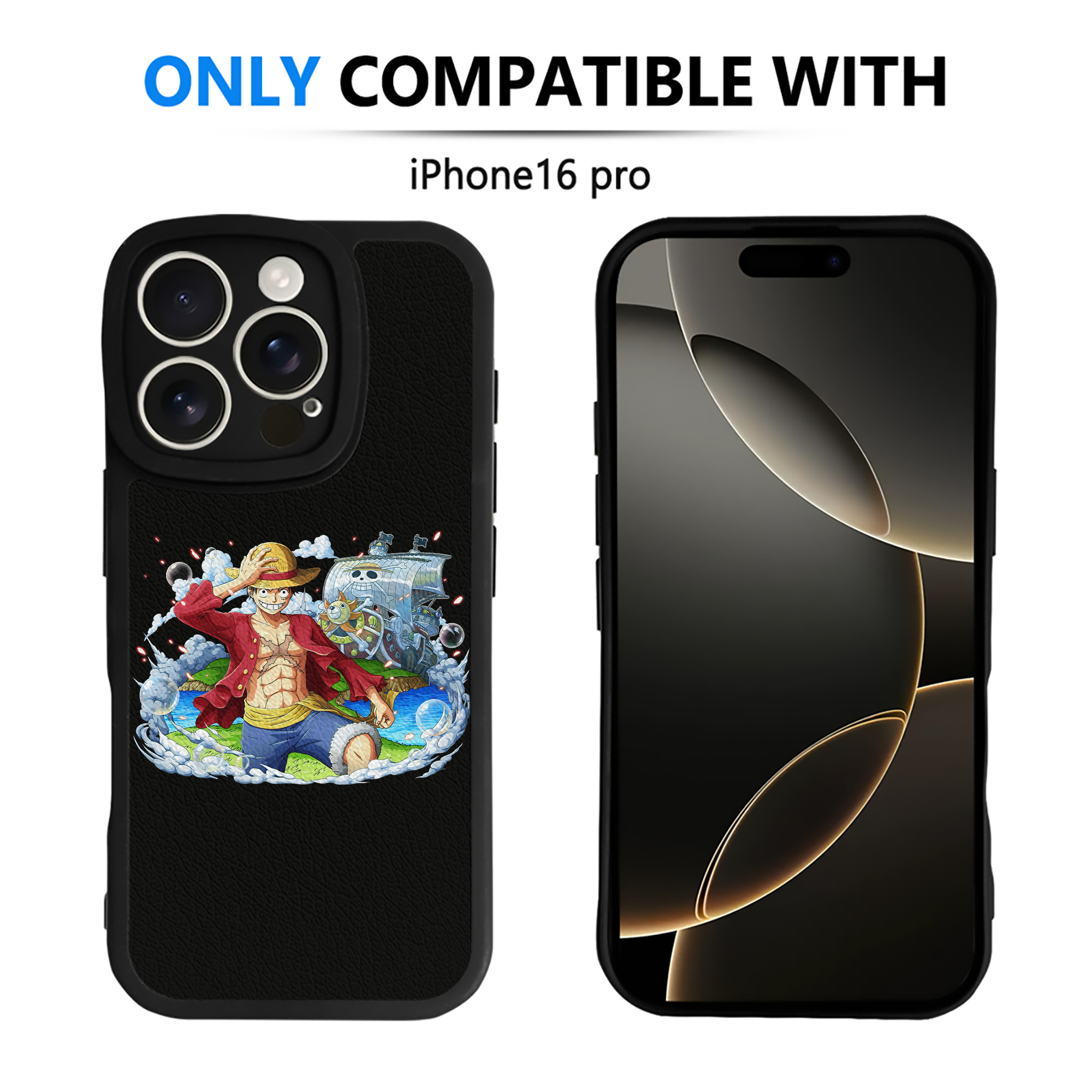 （画像用） ワンピース モンキー・D・ルフィ ONE PIECE Monkey D. Luffy 【iPhone 16シリーズ対応】シリコンスマホケース（レザー調） 材質：シリコン